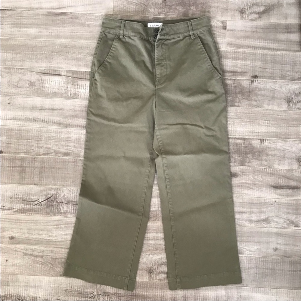 Frame wide leg cropped  jeans